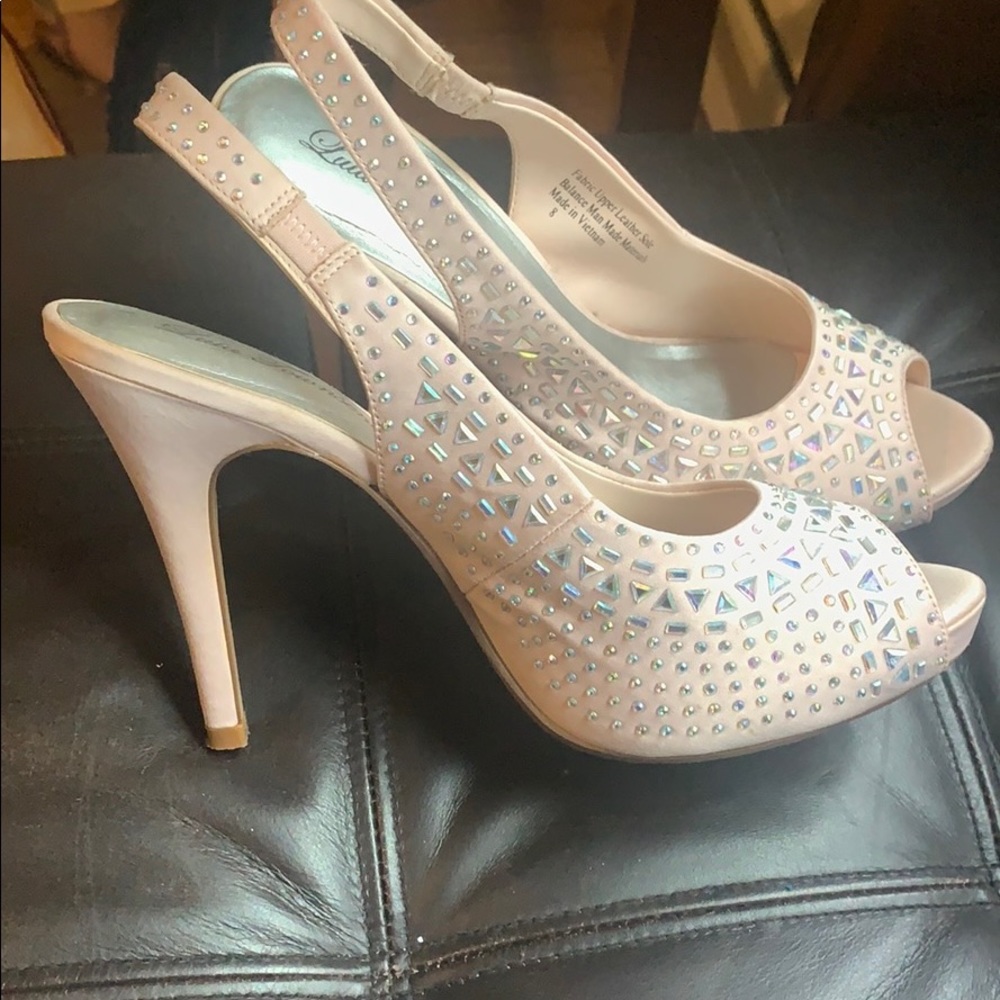 Lulu Townsend Pink Peep Toe Heels Size 8